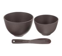 DIYEAH Juego de Cuencos y Aplicador de Silicona para Mascarillas Faciales, Resistente al Calor, Tamaño Grande y Mediano en Color Negro Café, Herramienta para Mezclar y Aplicar Mascarilla
