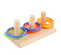 DIYEAH Juguete Educativo para Loros 9 Anillos de Madera de 7 Cm, Colores Surtidos, Juego de Entrenamiento para Pájaros Pequeños como Cacatúas, Periquitos y Agapornis, Color Aleatorio