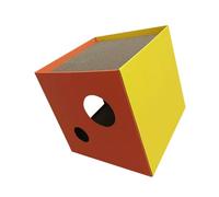 DIYEAH Juguete para Frotar para Gatitos Rascador de Sisal Cueva 32x32x32 Cm Color Naranja Amarillo Casa Rascadora para Gatos Interior Mascotas Pequeñas