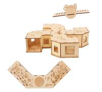 DIYEAH Juguete Túnel de Madera Natural para Hámster y Pequeños Animales Laberinto Seguro y Duradero para Ejercicio y Escondite para Mascotas Pequeñas