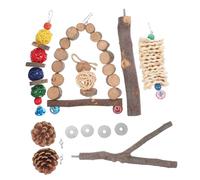 DIYEAH Juguetes para Loros y Periquitos De Madera De Manzana para Morder, Juego De 8 Piezas, Accesorios Coloridos, Adecuado para Jaulas y Estimulación De Aves Medianas y Grandes