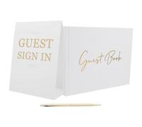 DIYEAH Libro de Firmas para Boda 1 Juego, Libro de Visitas para Recepción, Cuaderno de Notas para Invitados, Color y Dorado, Álbum de Recortes para Despedida de Soltera, Decoración
