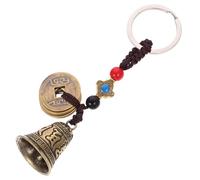 DIYEAH Llavero de Campana Antigua de Cobre Colgante de Seis Palabras Sagradas Estilo Chino Decorativo Buen Tacto para Llaves y Coche