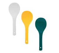 DIYEAH Mango Largo de Cerámica Antiadherentes 3 Cucharas de Arroz Fáciles de Limpiar y Portátiles, Diseño Simple y Elegante para Uso Doméstico