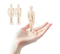 DIYEAH Maniquíes Articulados de Madera 3 Piezas 11,5 Cm para Dibujo Artístico, Portátil para Artistas, Estudiantes de Estudio o Escritorio