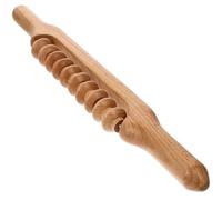 DIYEAH Masajeador Corporal de Madera de Haya Cuentas Dobles Carbonizadas 20 Perlas, Herramienta de Masaje Guasha para Espalda y Cuerpo, Portátil para Alivio Muscular y Circulación