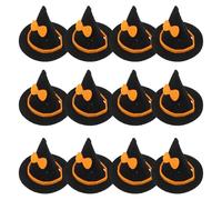 DIYEAH Mini Sombreros de Bruja de Fieltro 12 Piezas Tapones Decorativos para Botellas de Vino Accesorios Reutilizables para Fiestas y Manualidades de Halloween Tamaño Grande Color
