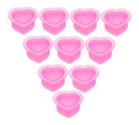 DIYEAH Mini Vasos de Pigmento para Tatuar en Silicona Rosa, 100 Unidades, Copas Pequeñas en Forma de Corazón Resistentes a Altas Temperaturas, Accesorios para Kit de Tatuaje Profesional