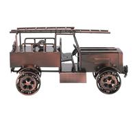 DIYEAH Modelo Simulado de Camión de Bomberos Vintage Decoración de Escritorio Antigua Maqueta de Camión de Bomberos de Metal Adorno para Estantería Retro para Coleccionista