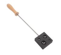 DIYEAH Molde de Grafito para Fundición de Metales con 4 Orificios Molde para Lingotes Esféricos Placa de Grafito de Alta Pureza con Mango Largo Kit de Fundición para Oro y Plata