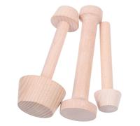 DIYEAH Molde para Tartaletas de Madera 3 Piezas Doble Cara Pequeño y Mediano Kit Apisonador Masa para Hornear Tartas de Huevo Mini Tartas Uso Doméstico y Profesional