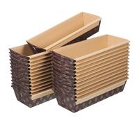 DIYEAH Moldes de Papel Rectangulares Desechables para Hornear Pan y Pasteles Tamaño 200X65X45 MM Resistentes al Calor 50 Unidades Ideales para Pan Casero y Tostadas de Calabaza