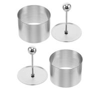 DIYEAH Moldes Redondos de Acero Inoxidable Herramienta Multipropósito 2piezas con Diseño Versátil y Pisador para Moldes para Platos Fríos Adecuado para Cocina en y Restaurantes