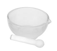 DIYEAH Mortero de vidrio para laboratorio y cocina, 1 juego, molienda manual de especias, nueces, ajo y jengibre, tazón pequeño para triturar