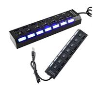 DIYEAH Multicargador USB Concentrador con Adaptador De Encendido Apagado Protección De Corriente