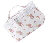 DIYEAH Neceser de Viaje para Mujer Gran Capacidad, Organizador Práctico de Poliéster Blanco, Diseño Sencillo y Chic Adecuado para Viajes