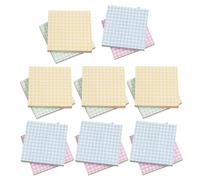 DIYEAH Notas Autoadhesivas Reutilizables 16 Unidades Patrón Cuadriculado Colores Pastel Rosa Amarillo Azul Verde Pequeñas para Estudiantes Oficina y Papelería Práctica
