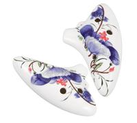 DIYEAH Ocarina de Cerámica de 6 Agujeros Diseño de Boca Larga, Instrumento Musical Compacto y Ligero para Práctica Interior y Presentaciones al Aire Libre, Paquete de 2 Piezas