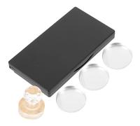 DIYEAH Paleta de Maquillaje Vacía Rectangular Mate Negra con Espejo, 3 Bandejas Redondas de Aluminio, 3 Adhesivos Dobles de 25mm y Sello Redondo de 26mm, Estuche Portátil para Sombras