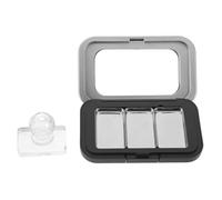 DIYEAH Paleta de Sombras de Ojos y Rubor Vacía Pequeña Cierre Magnético, Caja de Maquillaje DIY 3 Compartimentos, Bandeja de Metal Negra Mate y Prensa, Organizador Portátil