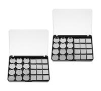 DIYEAH Paleta Magnética de Sombras de Ojos Vacía en Color Plata de 10 Colores Paquete de 2 Piezas Ligera As Hierro Adecuado para DIY y Bolso