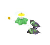 DIYEAH Palo para Burlarse de Mascotas Juguetes Giratorios Automáticos para Gatos, 2 Piezas sin Pilas, Material Plástico y Alambre para Entretenimiento Felino Color Color Aleatorio