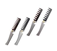 DIYEAH Paquete de 4 Peines de Bolsillo Plegables de Acero Inoxidable Diseño Retro para Hombres y Mujeres, Abridor de Botellas y Estructura Resistente