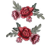 DIYEAH Parches bordados florales termoadhesivos 5.12X3.94 Pulgadas Aplicaciones Para Costura DIY Para Ropa Zapatos Y Accesorios Personalizados