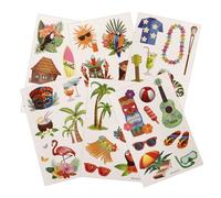 DIYEAH Pegatinas De Tatuajes Temporales Hawaianas Para Cuerpo y Cara, Diseño, 6 Piezas, Juveniles Fiestas Playa, Adhesivos Creativos Para Fotos y Redes Sociales