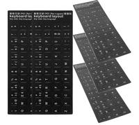 DIYEAH Pegatinas para Teclado de portátil 10 Piezas PVC Blanco Cubiertas de Etiqueta para educación y Estudiantes