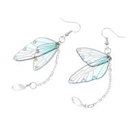 DIYEAH Pendientes De Cristal Con Diseño De Alas Pendientes Colgantes De Animales Para Mujer Con Gemas De Imitación Joyas Inspiradas En La Naturaleza Para Fiestas y Cosplay