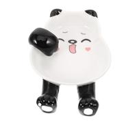 DIYEAH Plato de Cerámica Soporte para Palillos y Cucharas en Forma de Panda, Adecuado para Servir Salsas y Condimentos Cocina, Diseño Único y Funcional