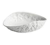 DIYEAH Plato de Cerámica y Tazón de Sopa Blanco Forma de Concha para Servir Comida Fría Fácil de Limpiar, Adecuado para Uso Diario y Restaurante