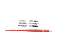 DIYEAH Plumillas para Caligrafía con Mango Redondo y Diseño Mármol Rojo Bolígrafos Multifuncionales para Dibujo y Escritura Suave Portátil para Estudiantes y Artistas Casa y Viaje