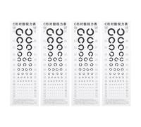 DIYEAH Póster de Pvc Impermeables 4 Piezas para Pared de Optometría de Tablas Optométricas Impresión Clara, Adecuado para Exámenes Visuales en Escuelas