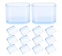DIYEAH Protectores Ovalados para Patas de Muebles de PVC, Antideslizantes Alta Elasticidad para Reducción de Ruido en Suelos de Madera, Paquete de 16 Unidades