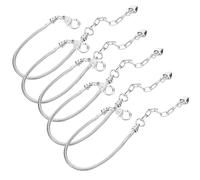 DIYEAH Pulsera de Cadena de Serpiente para Mujer Ajustable de 16 CM Pulsera de Metal Cierre de Langosta Pack de 5 Piezas para DIY Accesorio Adecuado para Chicas Adolescentes
