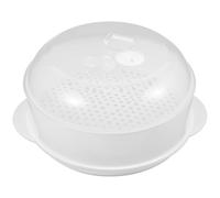 DIYEAH Recipiente para Cocinar al Vapor de Plástico Blanco con Tapa Visible y Base Aleatoria, Adecuado para Uso en Microondas y Preparación de Comidas Saludables Estilo Varios estilos