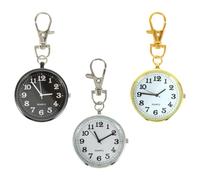 DIYEAH Relojes de Bolsillo Llavero y Hebilla, Aleación de Zinc, Pack de 3 Piezas, para Enfermeras Semana Enfermería, Dial Grande y Fácil de Leer