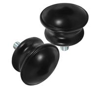 DIYEAH Remates Decorativos para Barra de Cortina 16 MM 5/8 Pulg Set 2 Piezas Tapa Negra Tipo Hongo Accesorio para Riel de Cortina en Hogar Oficina y Hotel