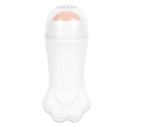 DIYEAH Rodillo Facial Volcánico Portátil en Forma de Garra de Gato Blanco, Diseño Desmontable para Eliminar Aceite Facial en Citas y Viajes
