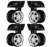 DIYEAH Ruedas de Repuesto para Maleta A09 Doble Línea, Kit 2 Pares, Material Abs Resistente, Funcionamiento Silencioso, Compatible Equipaje Ruedas para Viajes y Reparaciones