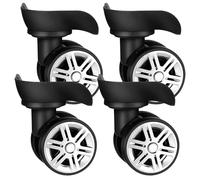DIYEAH Ruedas de Repuesto para Maletas de Viaje, 2 Pares A09 Doble, Ruedas Abs Resistentes Intemperie Absorción de Impactos, Rodamiento Suave y Accesorios de Reemplazo para Equipaje