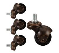 DIYEAH Ruedas Giratorias Vintage de 1,5 Pulgadas Varilla Roscada de Bronce Antiguo, Juego de 4 Ruedas Industriales para Muebles y Sillas de Oficina, Compatibles Escritorios y Carritos