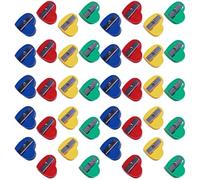 DIYEAH Sacapuntas Manual Diseño de Corazón Mini Sacapuntas Escolar Agujero 40 Unidades Surtidas en Cuatro Colores Adecuado para Aula y Útiles Escolares