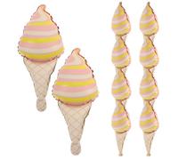 DIYEAH Set de 10 Globos de Helado Inflables de Aluminio Mini en Rosa Mate Decoración para Fiestas de Cumpleaños Showers y Eventos Temáticos Cono de Helado