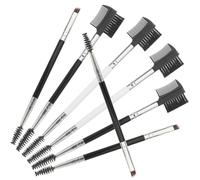 DIYEAH Set de 7 Brochas de Maquillaje de Doble Punta Mango de Plástico Negro, Adecuado para Uso Diario Caída de Cabello Varios estilos