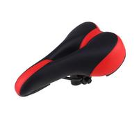 DIYEAH Sillín de Bicicleta Montaña Negro y Rojo, Asiento Cómodo Engrosado Diseño Ergonómico Transpirable y Amortiguador para Ciclismo, Accesorio Compatible para Rutas Largas