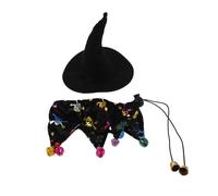 DIYEAH Sombrero de Bruja para Perros y Gatos Pequeños Disfraz de Mago Cascabel para Fiestas de Halloween y Cosplay Familiar