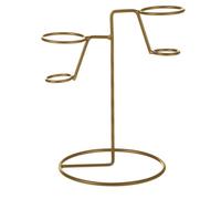 DIYEAH Soporte para Helado de Hierro Forjado Dorado Expositor para Conos de Helado Rejilla para Enfriar y Presentar Postres Soporte de 4 Piezas Adecuado para Restaurante y Hogar